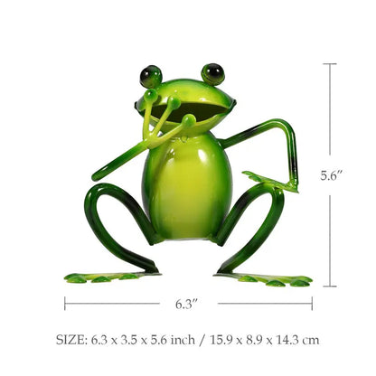 Creative Iron Frog Sculpture for Home and Garden Decor