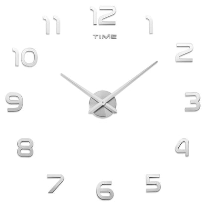 Creative Large DIY Acrylic Mirror Wall Clock (Nordic Style)