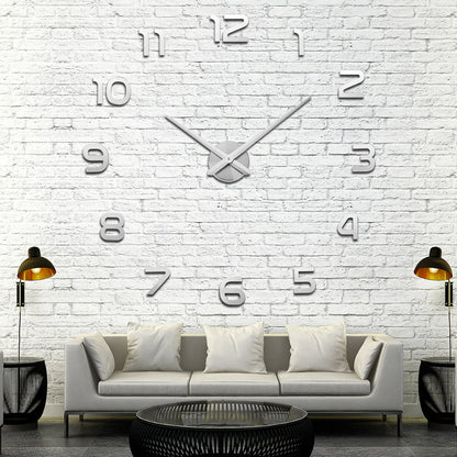 Creative Large DIY Acrylic Mirror Wall Clock (Nordic Style)