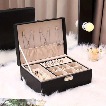 Double Layer Jewelry Box - PU Leather Organizer