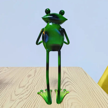 Creative Iron Frog Sculpture for Home and Garden Decor