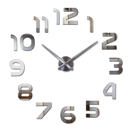 Creative Large DIY Acrylic Mirror Wall Clock (Nordic Style)