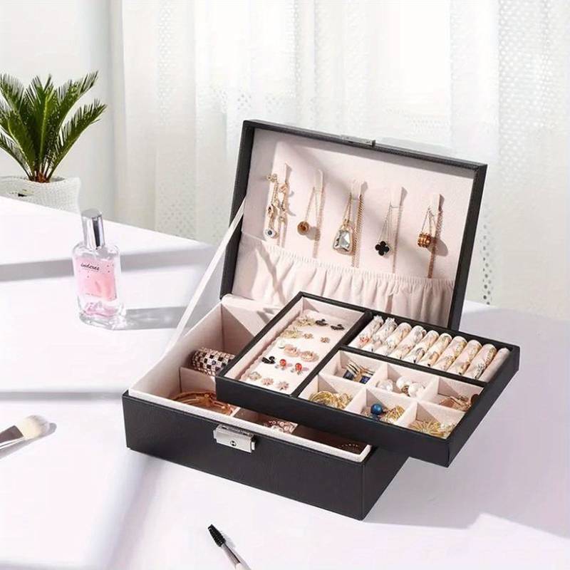 Double Layer Jewelry Box - PU Leather Organizer