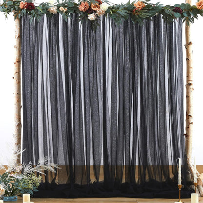 Translucent Tulle Wedding Arch Backdrop Decoration