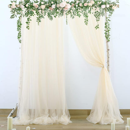Translucent Tulle Wedding Arch Backdrop Decoration