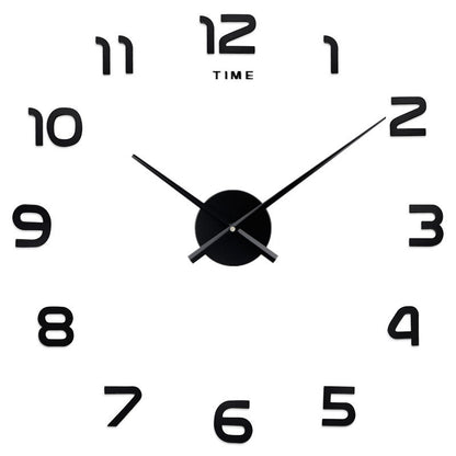 Creative Large DIY Acrylic Mirror Wall Clock (Nordic Style)