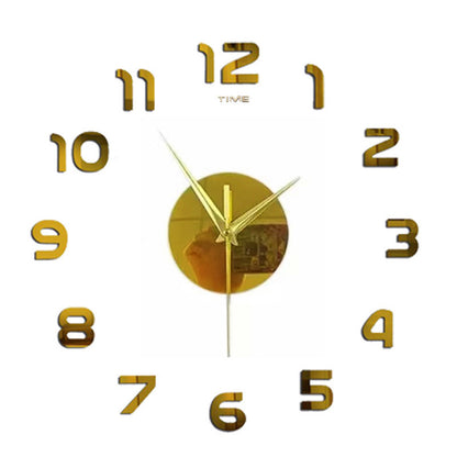 Creative Large DIY Acrylic Mirror Wall Clock (Nordic Style)