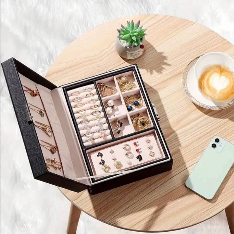 Double Layer Jewelry Box - PU Leather Organizer